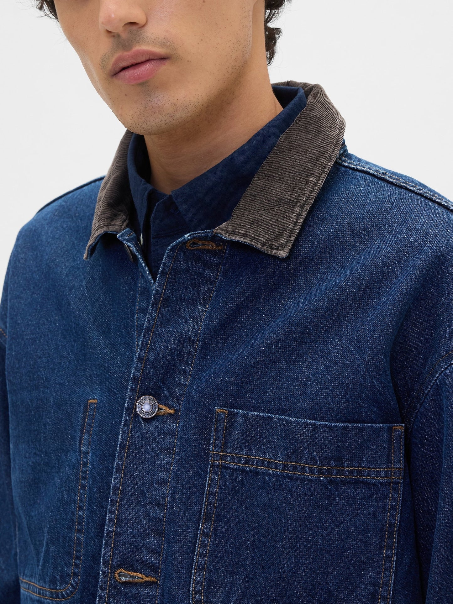 Lacivert Relaxed Denim Barn Ceket