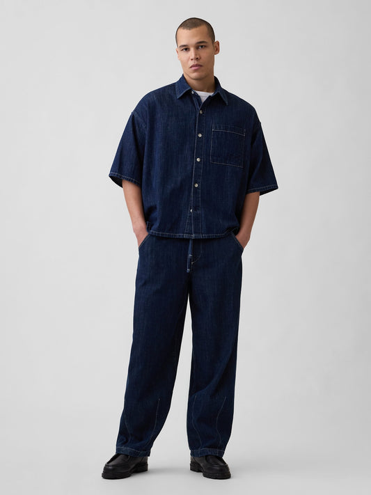 Koyu Mavi Extra Baggy Easy Jean Pantolon