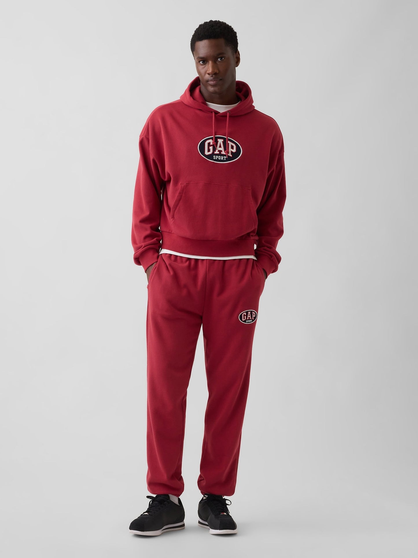 Kırmızı Vintagesoft Terry Oversized Gap Logo Crop Sweatshirt