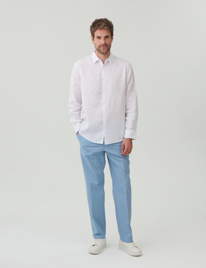 Regular Fit Hafif Dokulu Chino Pantolon