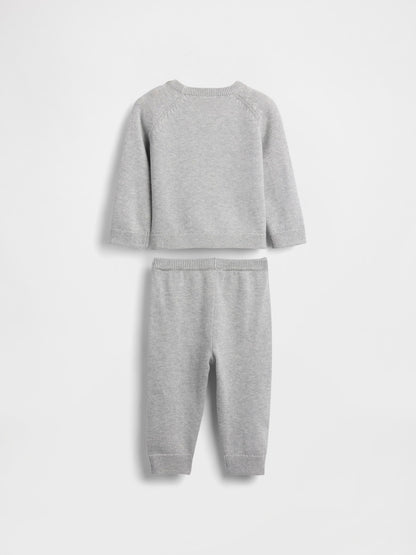 Gri Grafik Sweatshirt Eşofman Seti