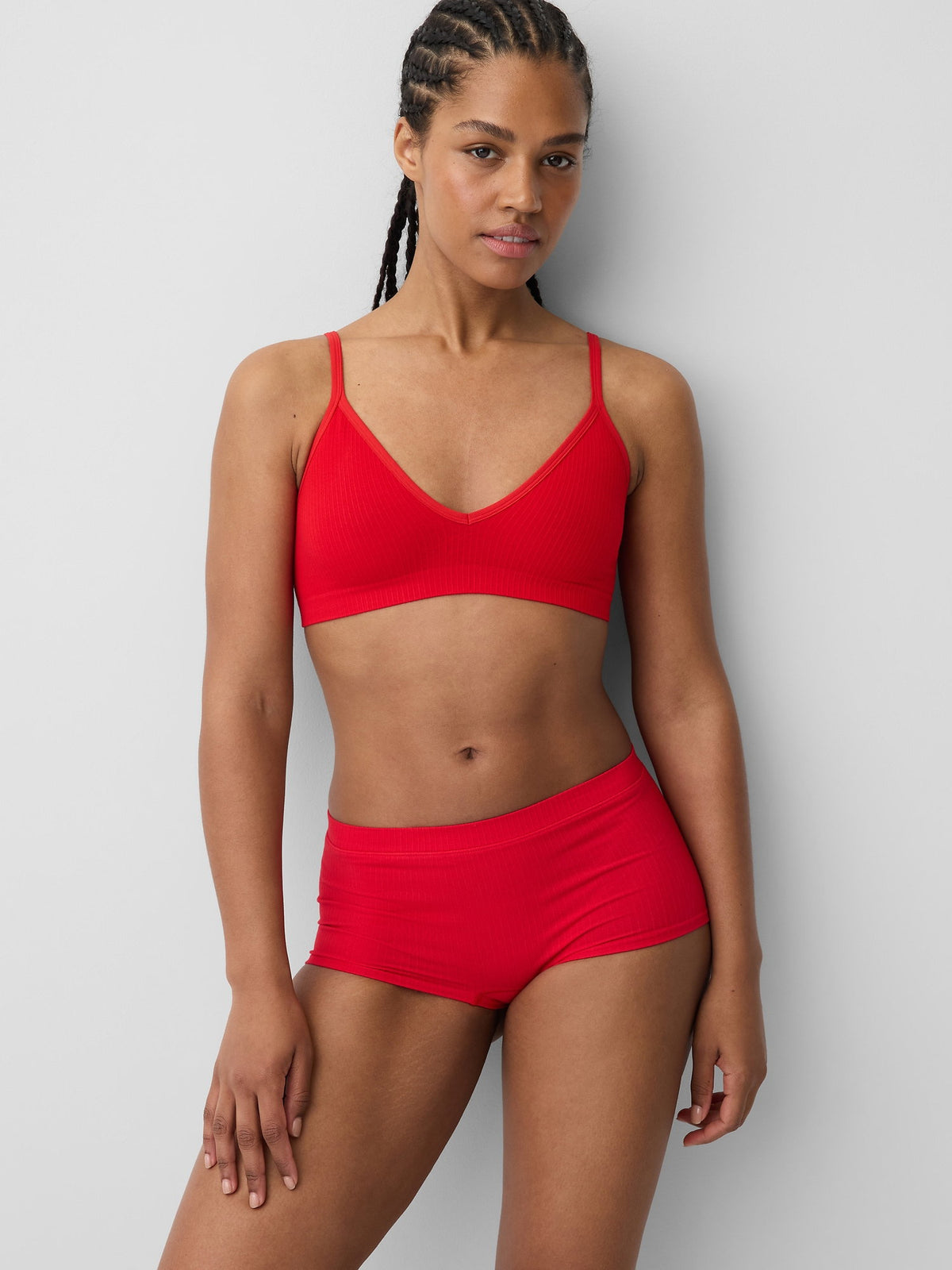 Açık Mavi Seamless Fitilli Triangle Bralet