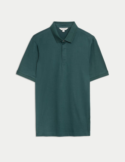Saf Pamuklu Kısa Kollu Polo Yaka T-shirt