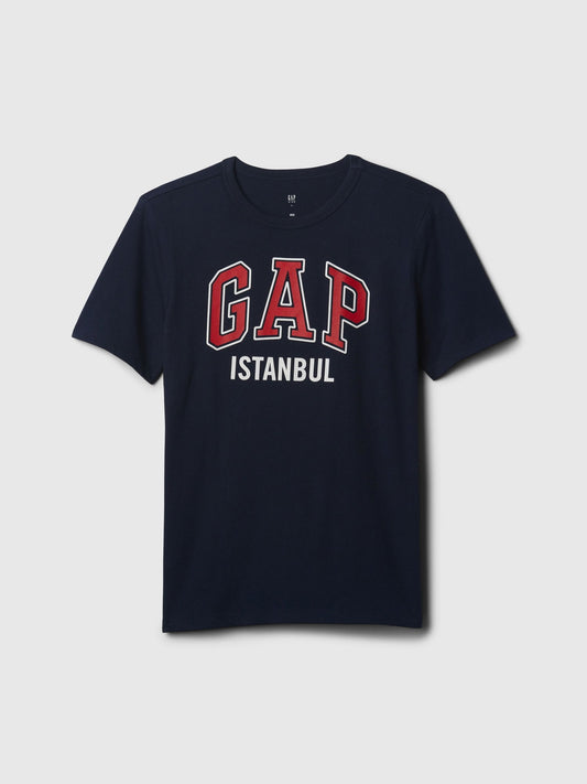 Lacivert Kids Gap logo tshirt
