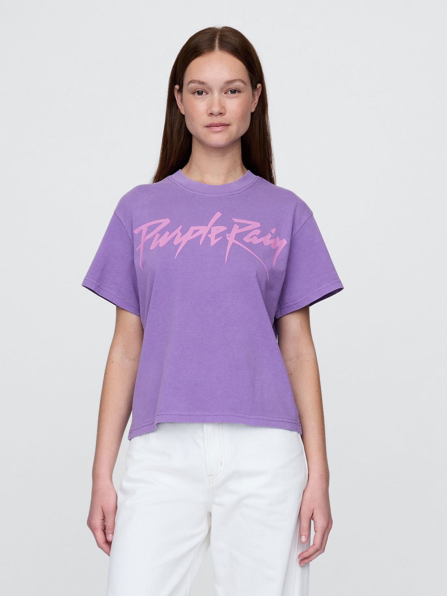 Mor Purple Rain Relaxed Grafik Baskılı T-shirt