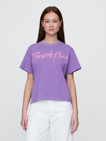 Mor Purple Rain Relaxed Grafik Baskılı T-shirt