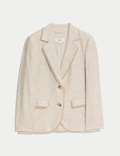 Keten Karışımlı Blazer Ceket