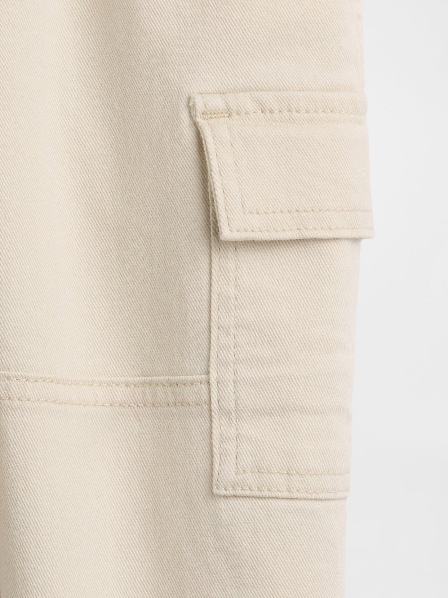 Krem Baggy Kargo Jean Pantolon