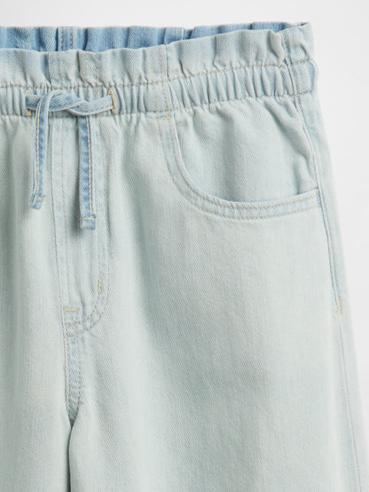 Açık Mavi Mid Rise Superlight Pull-on Baggy Jean Pantolon