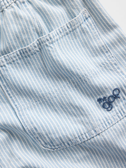 Mavi Mid Rise Ultrasoft Çizgili Easy Horseshoe Jean Pantolon