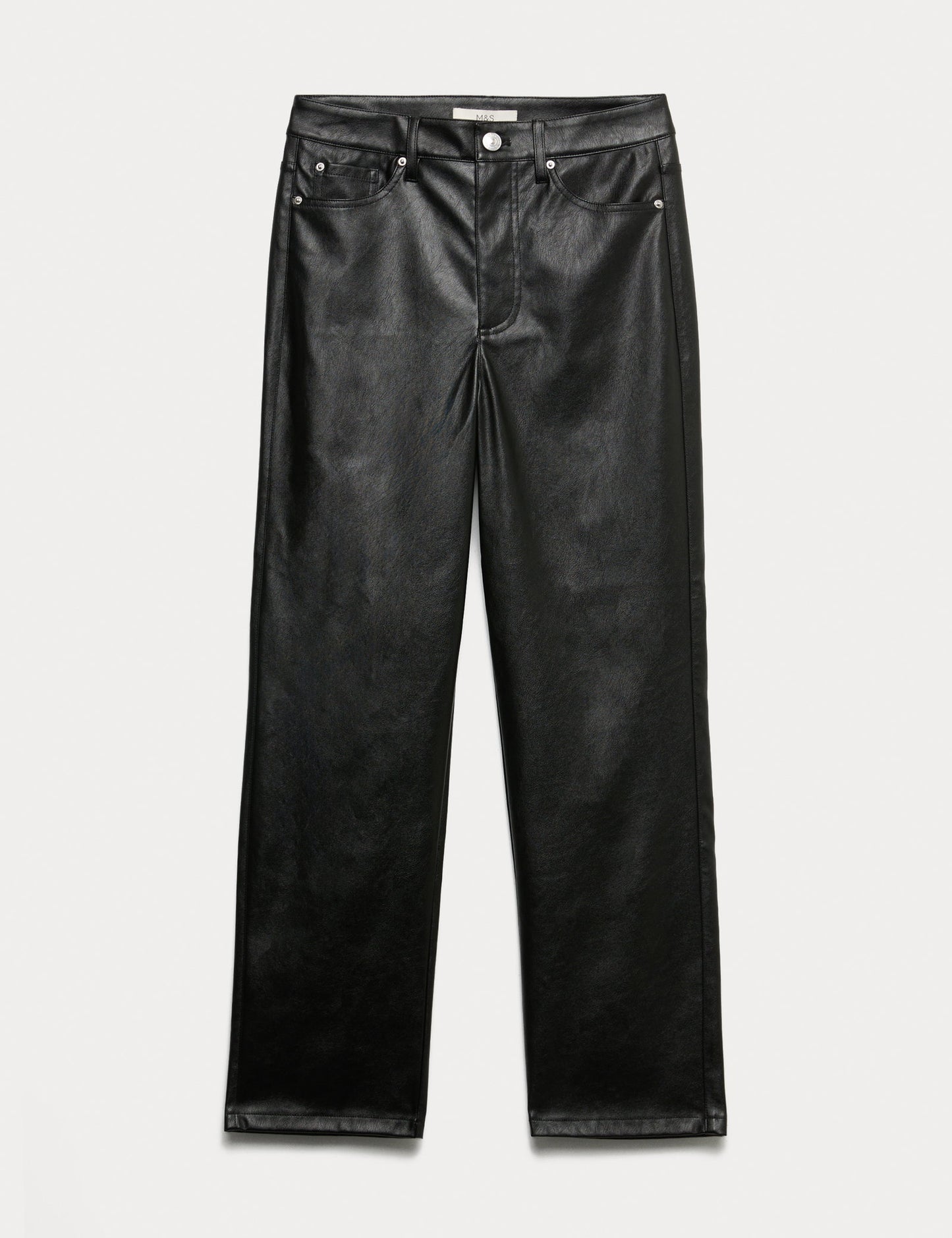 Suni Deri Straight Leg Pantolon