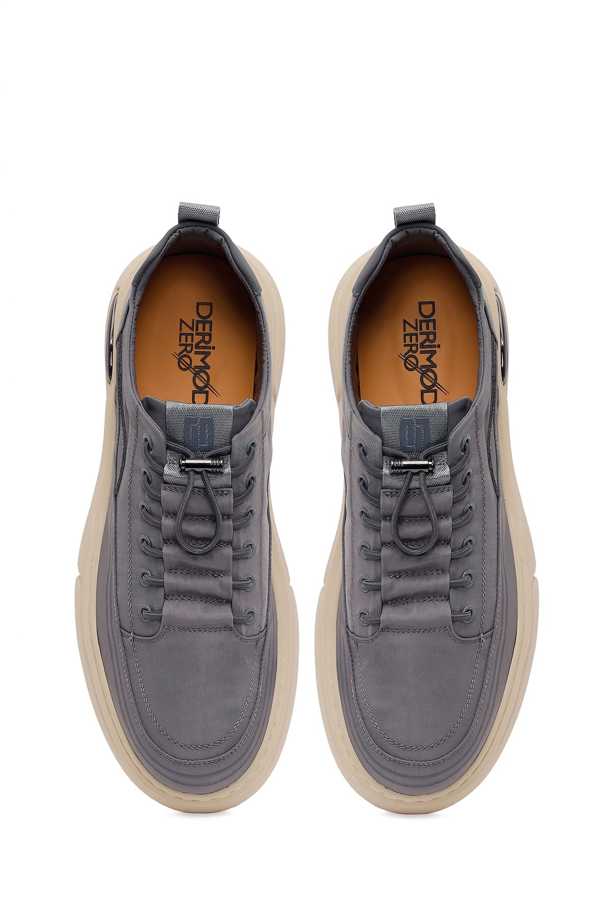 Derimoz Zero Erkek Gri Bağcıklı Kumaş Sneaker