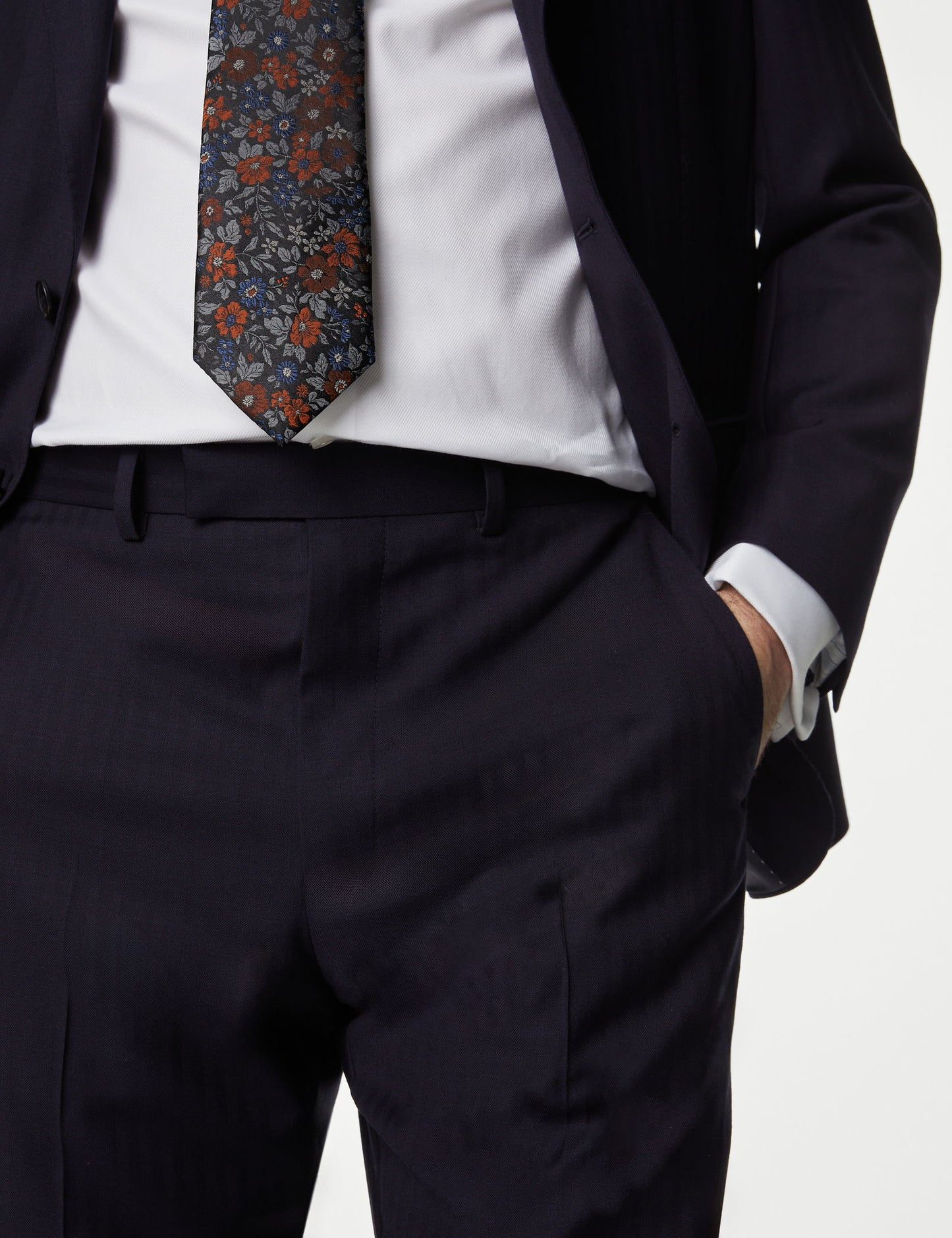 Regular Fit Saf Yün Takım Pantolonu