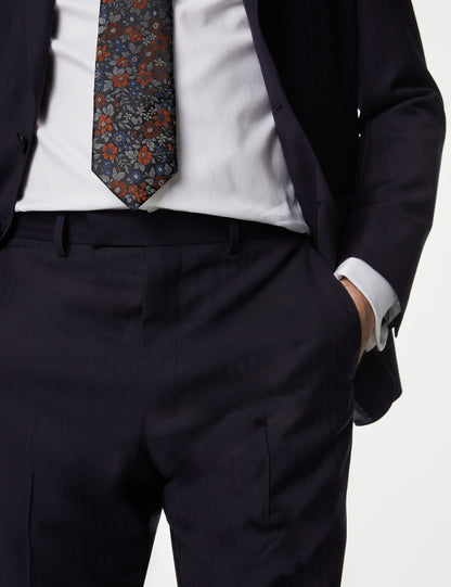 Regular Fit Saf Yün Takım Pantolonu