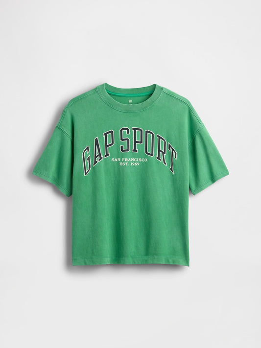 Yeşil Gap Logo Oversized T-Shirt