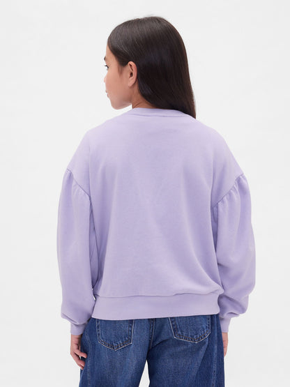 Mor Relaxed Flippy-sequin Grafikli Sweatshirt