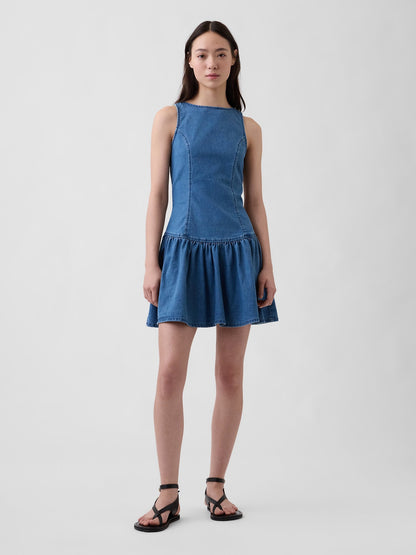 Mavi Denim Drop-waist Mini Elbise