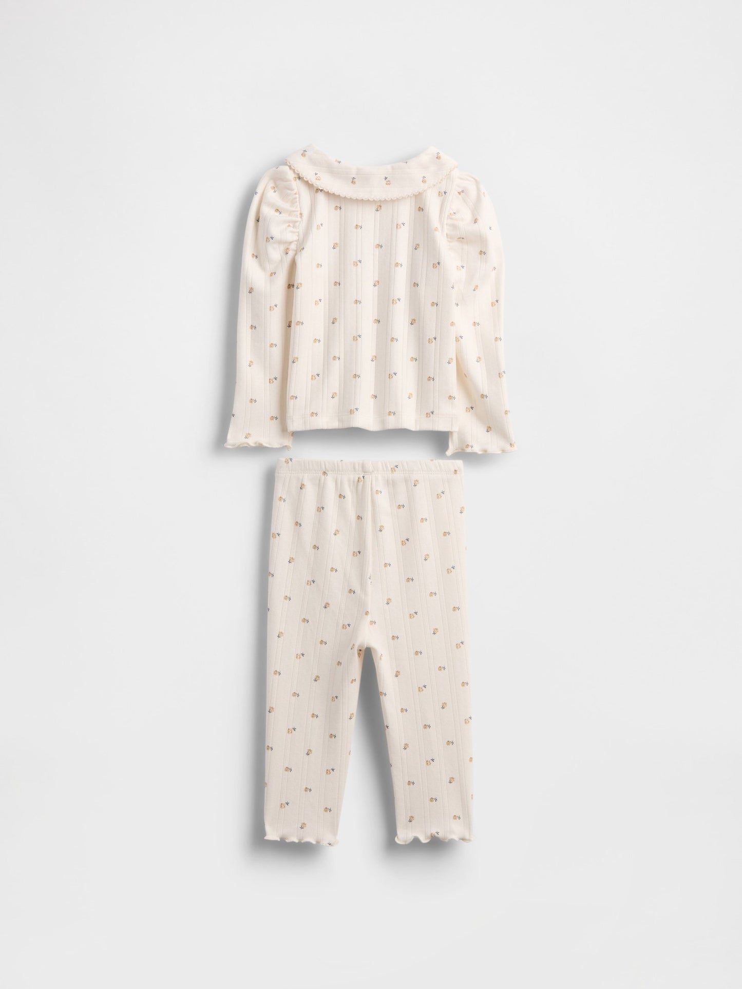 Krem Pointelle Fitilli Outfit Set