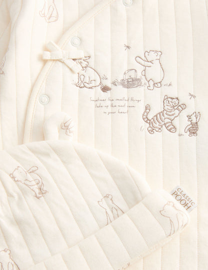 2'li Pamuk Karışımlı Winnie The Pooh Uyku Tulumu Ve Şapka Seti (0–3 Yaş)