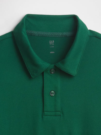 Koyu Yeşil Kısa Kollu Tech Polo T-shirt