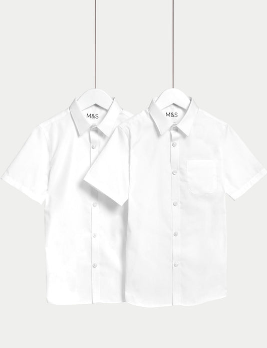 2'li Slim Fit Kısa Kollu Gömlek (2-18 Yaş)