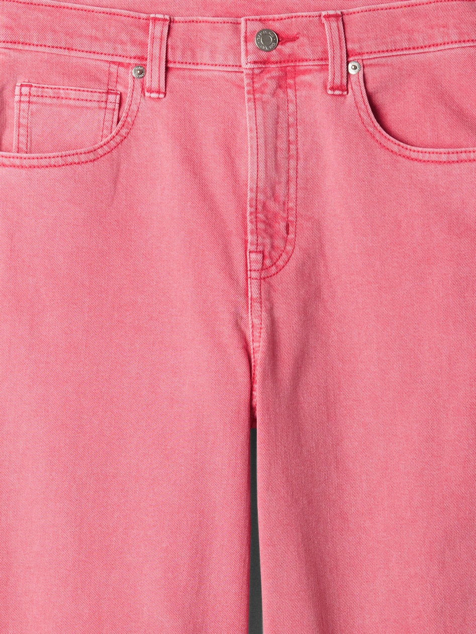 Pembe High Rise Wide-leg Crop Jean Pantolon