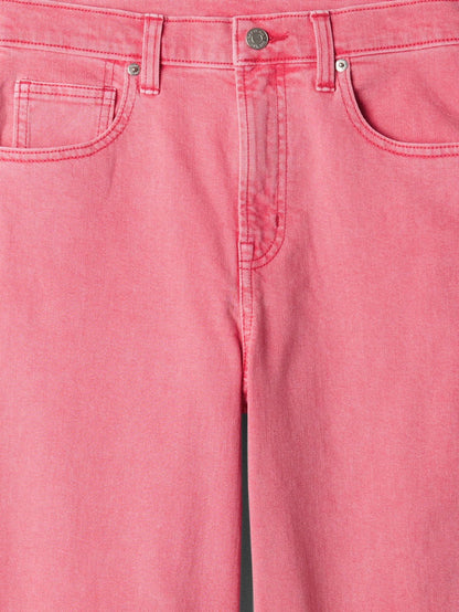 Pembe High Rise Wide-leg Crop Jean Pantolon