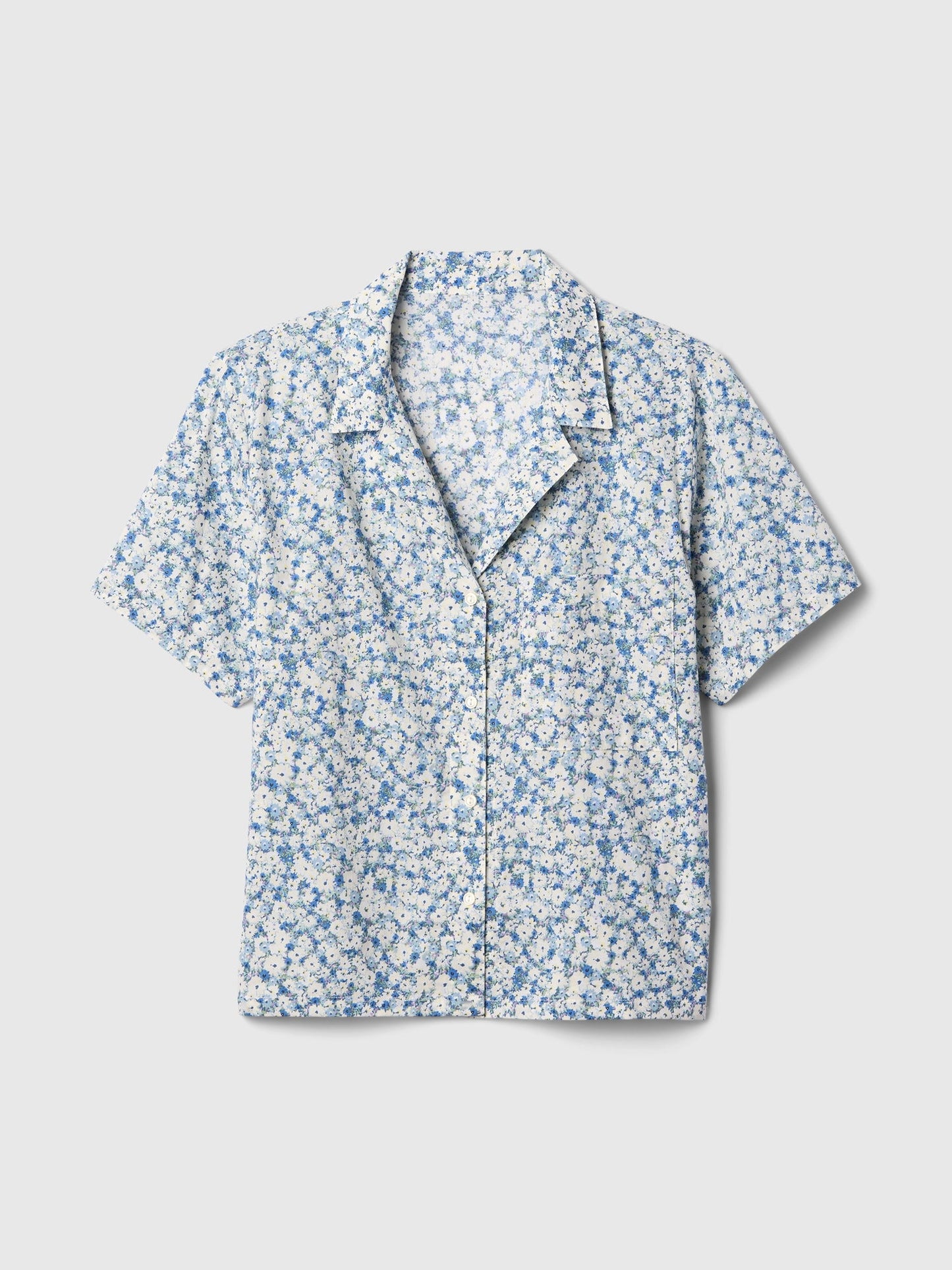 Mavi Poplin Pijama Üstü