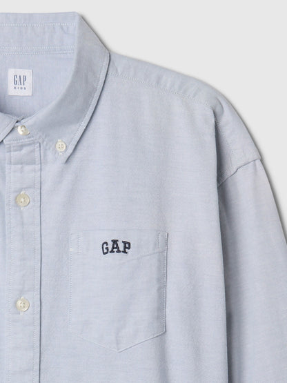 Açık Mavi Mini Gap Logo Oxford Gömlek