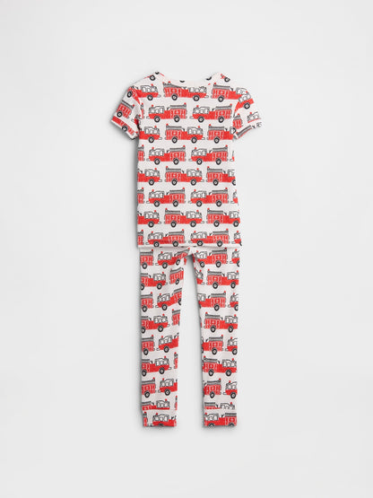 Kırmızı %100 Organik Pamuk Pijama Takımı