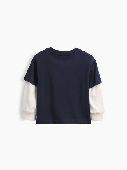 Lacivert Gap × Disney Double-layer T-shirt