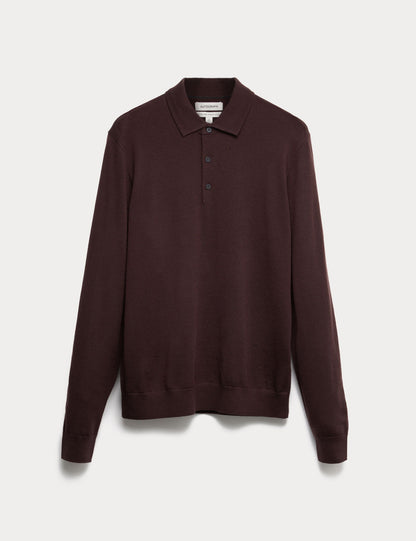 Merino Yünlü Polo Yaka Üst
