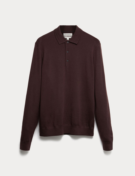 Merino Yünlü Polo Yaka Üst