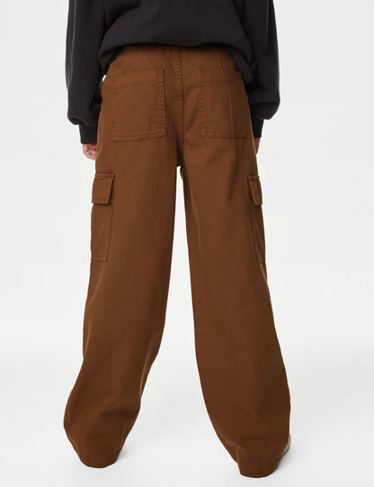 Regular Fit Wide Leg Kargo Pantolon (6-16 Yaş)