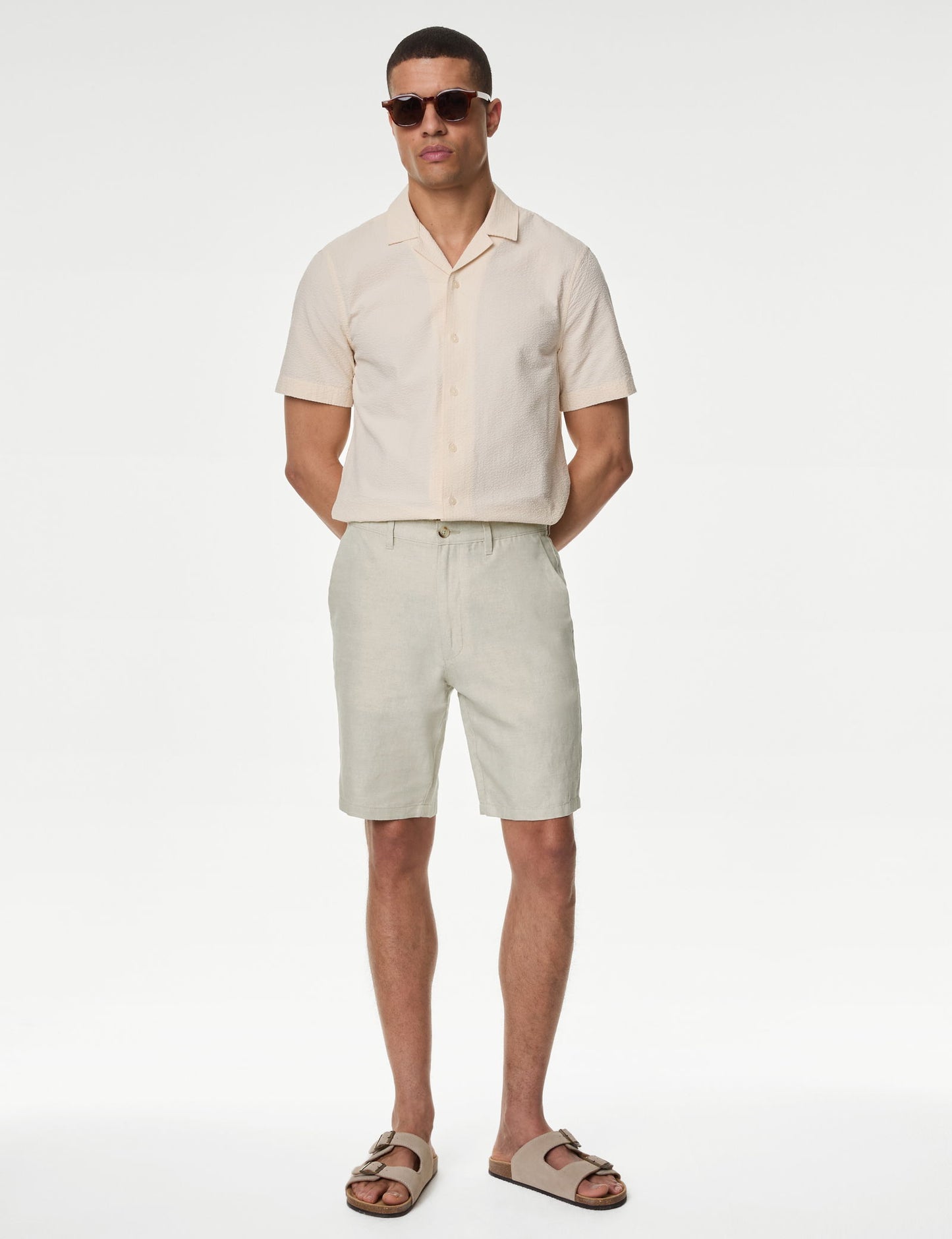 Regular Fit Keten Chino Şort