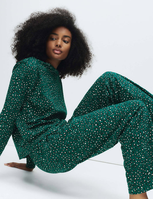 %100 Pamuklu Baskılı Pijama Takımı