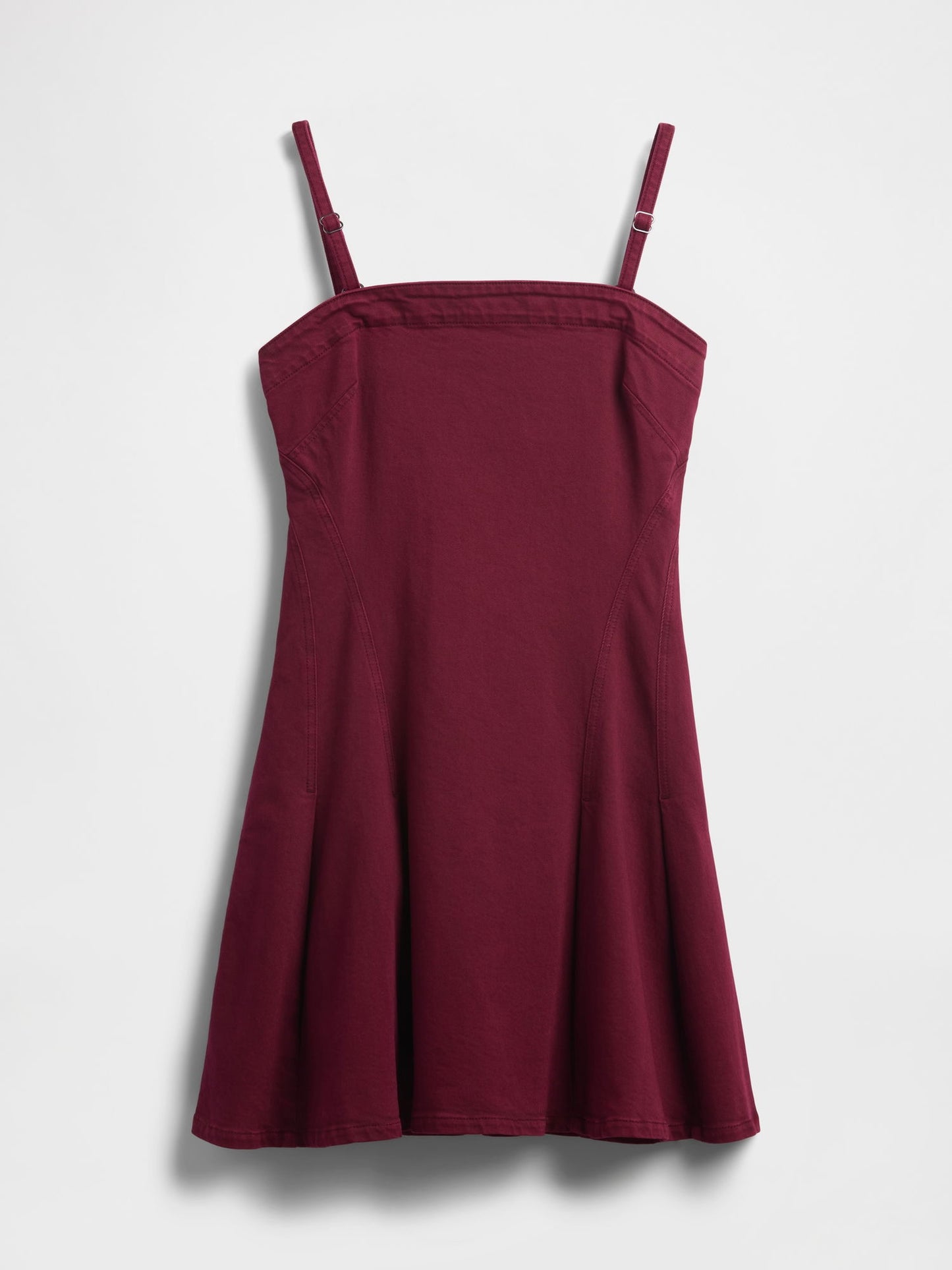 Bordo Denim Mini Elbise