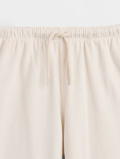 Kırık Beyaz Relaxed Wide-leg Eşofman Altı
