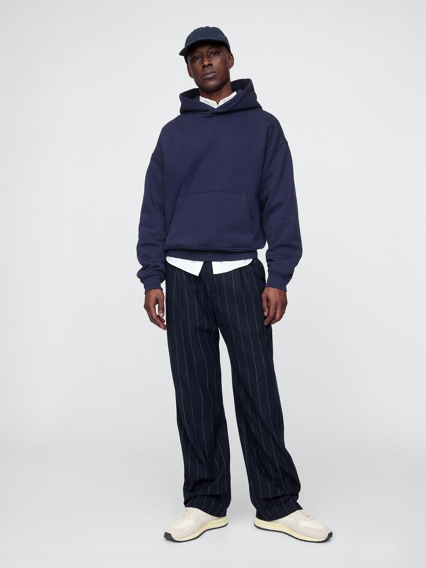 Lacivert 365 Yün Karışımı Relaxed Fit Pantolon