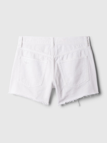 Beyaz 4 Low Rise Stride Denim Şort