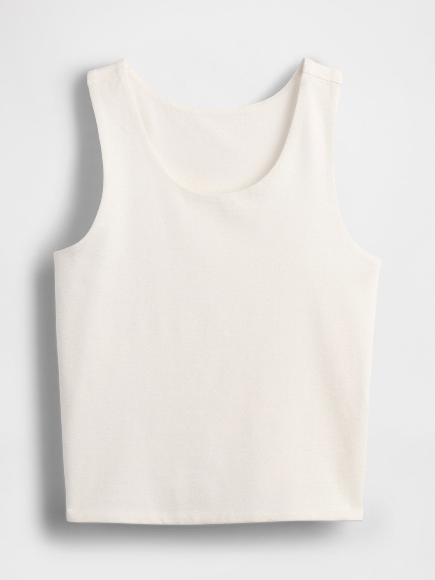 Beyaz Shrunken Tank Atlet
