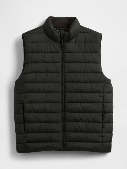 Siyah Recycled Puffer Şişme Yelek