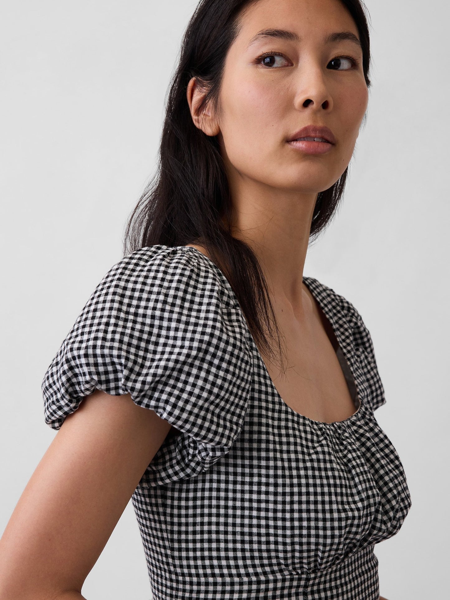 Çok Renkli Keten Karışımı Drop-waist Maxi Elbise