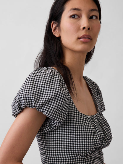 Çok Renkli Keten Karışımı Drop-waist Maxi Elbise
