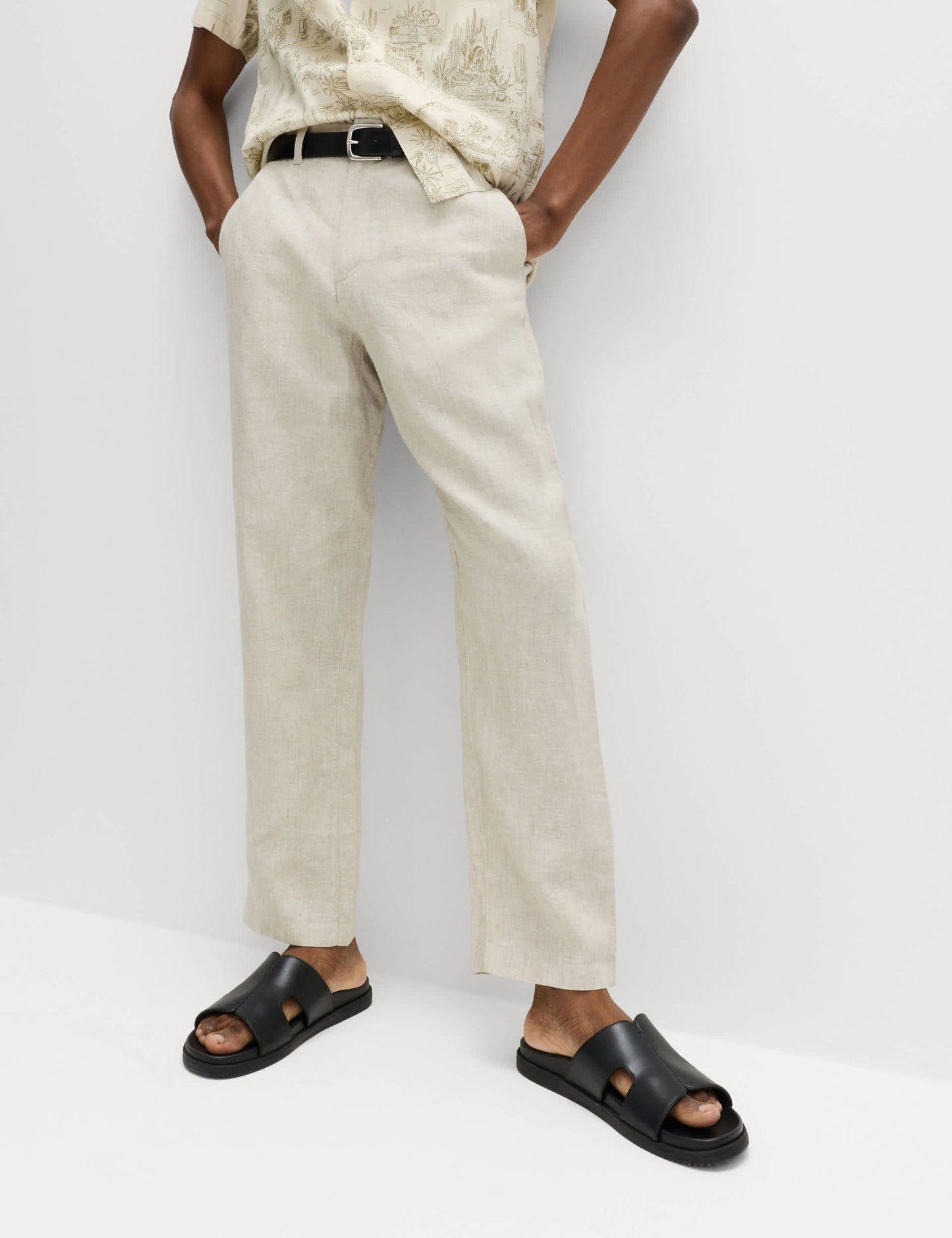 %100 Keten Chino Pantolon