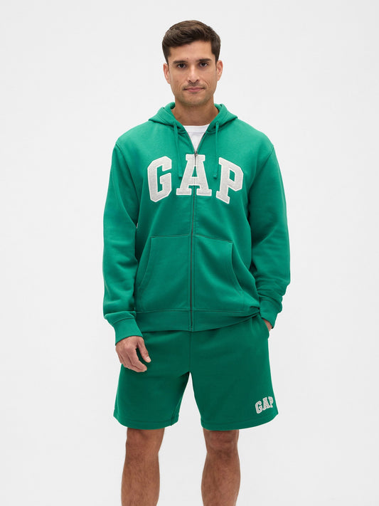 Açık Yeşil Gap Logo Relaxed Fleece Fermuarlı Sweatshirt