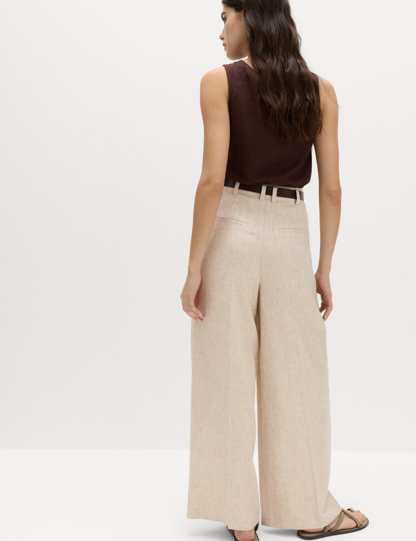 Keten Karışımlı Wide Leg Pantolon