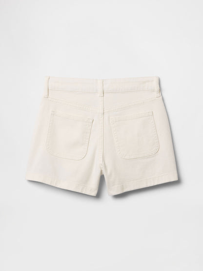 Kırık Beyaz Denim Şort Etek