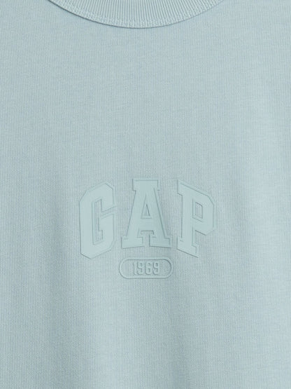 Açık Mavi Heavyweight Relaxed 1969 Logo Crop T-shirt