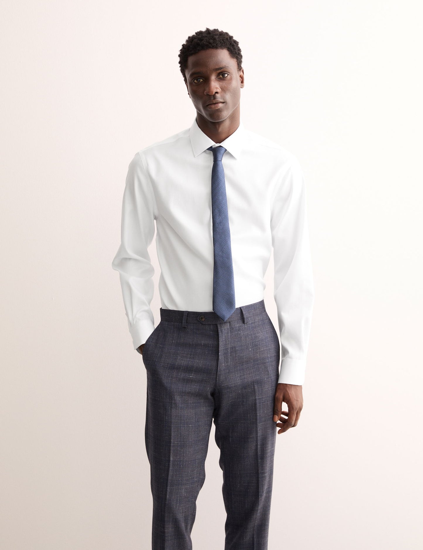 Tailored Fit Lüks Pamuklu Dokulu Gömlek